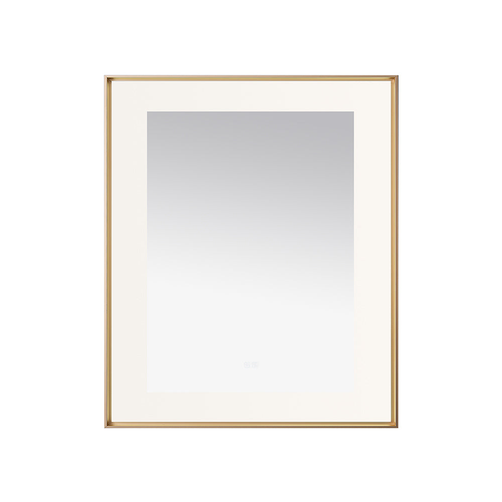 Lexington 30" x 36" LED Bathroom Mirror in Brushed Gold, Anti-Fog