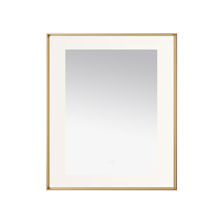 Lexington 30" x 36" LED Bathroom Mirror in Brushed Gold, Anti-Fog