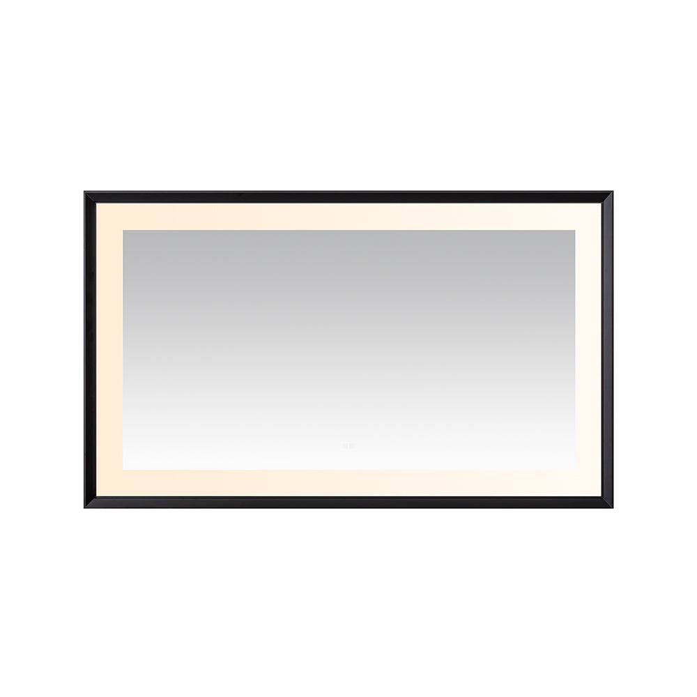 Madison 60" x 36" Framed LED Bathroom Mirror, Anti-Fog in Matte Black