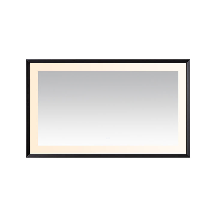 Madison 60" x 36" Framed LED Bathroom Mirror, Anti-Fog in Matte Black
