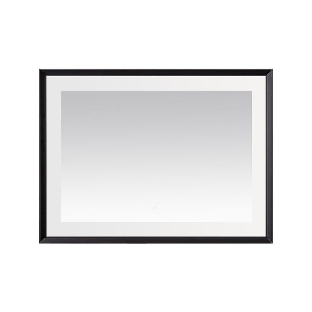 Madison 48" x 36" Framed LED Bathroom Mirror, Anti-Fog in Matte Black
