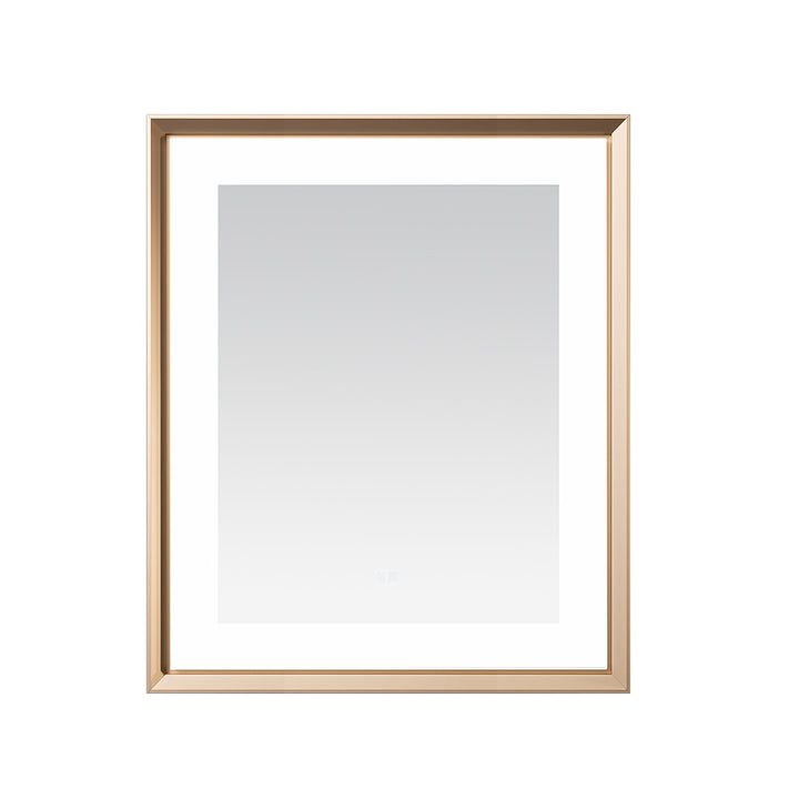 Madison 30" x 36" LED Bathroom Mirror in Brushed Gold, Anti-Fog