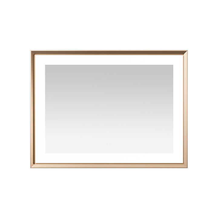 Madison 48" x 36" Framed LED Bathroom Mirror, Anti-Fog in Brushed Gold