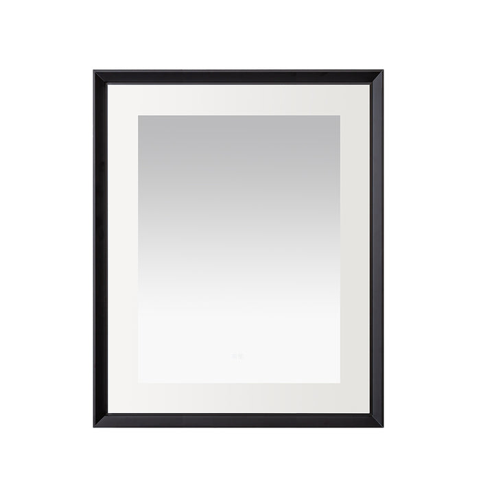 Madison 30" x 36" LED Bathroom Mirror in Matte Black, Anti-Fog