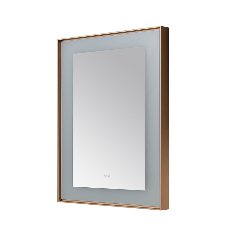 Lexington 30" x 36" LED Bathroom Mirror in Brushed Gold, Anti-Fog