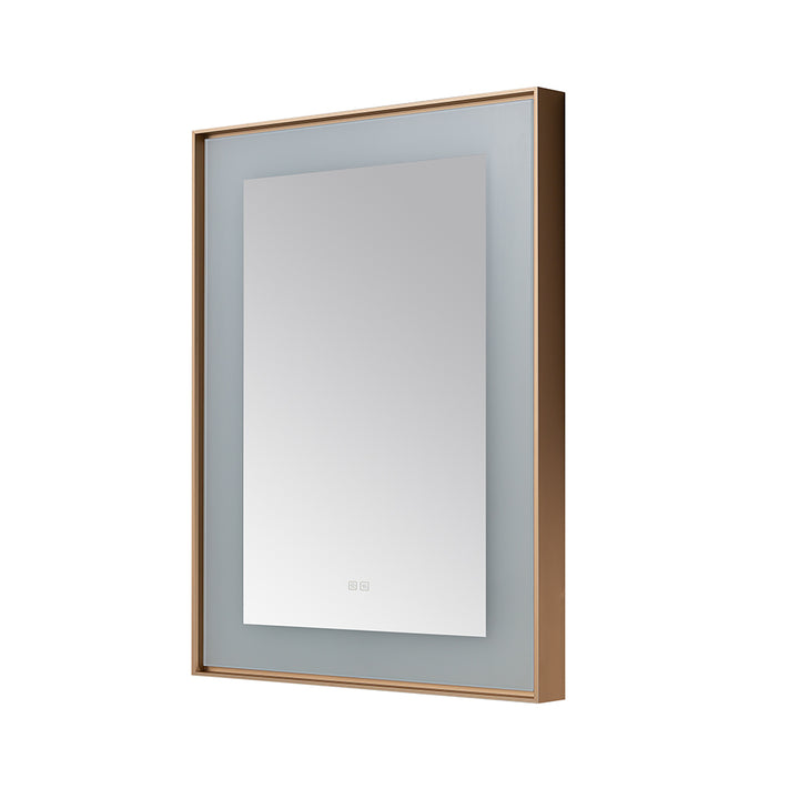 Lexington 30" x 36" LED Bathroom Mirror in Brushed Gold, Anti-Fog