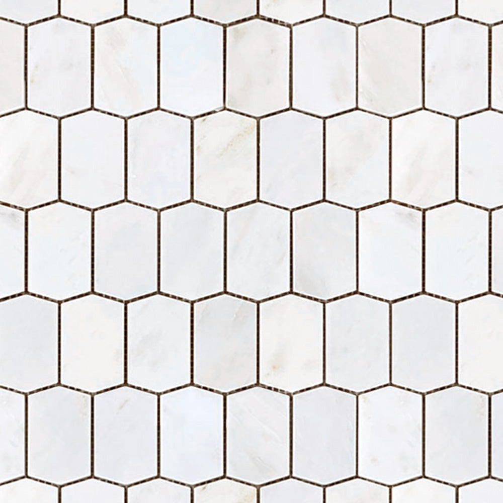 Eastern White Honed Marble Mosaic Tile