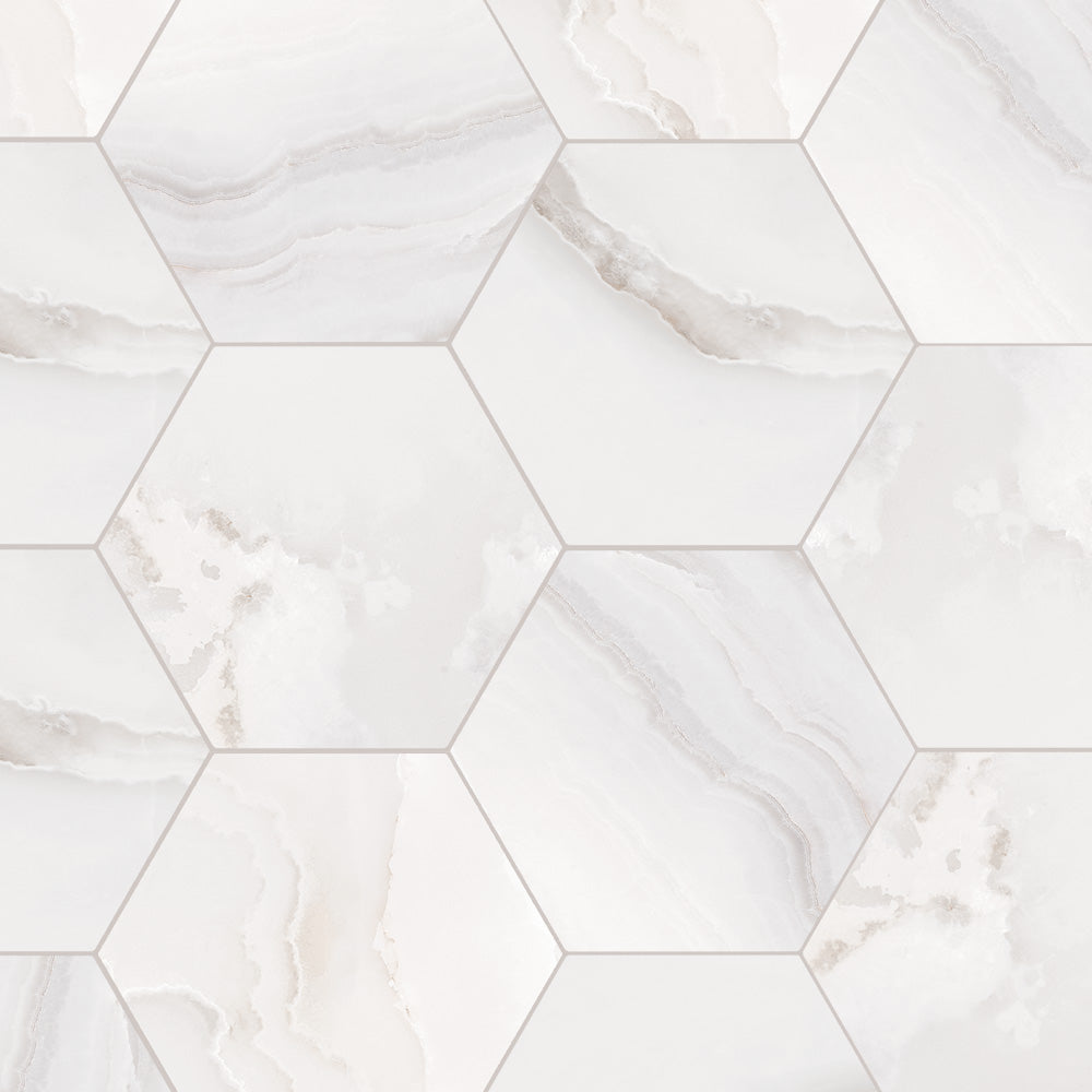 Symmetry Hexagon Matte Porcelain Mosaic Tile