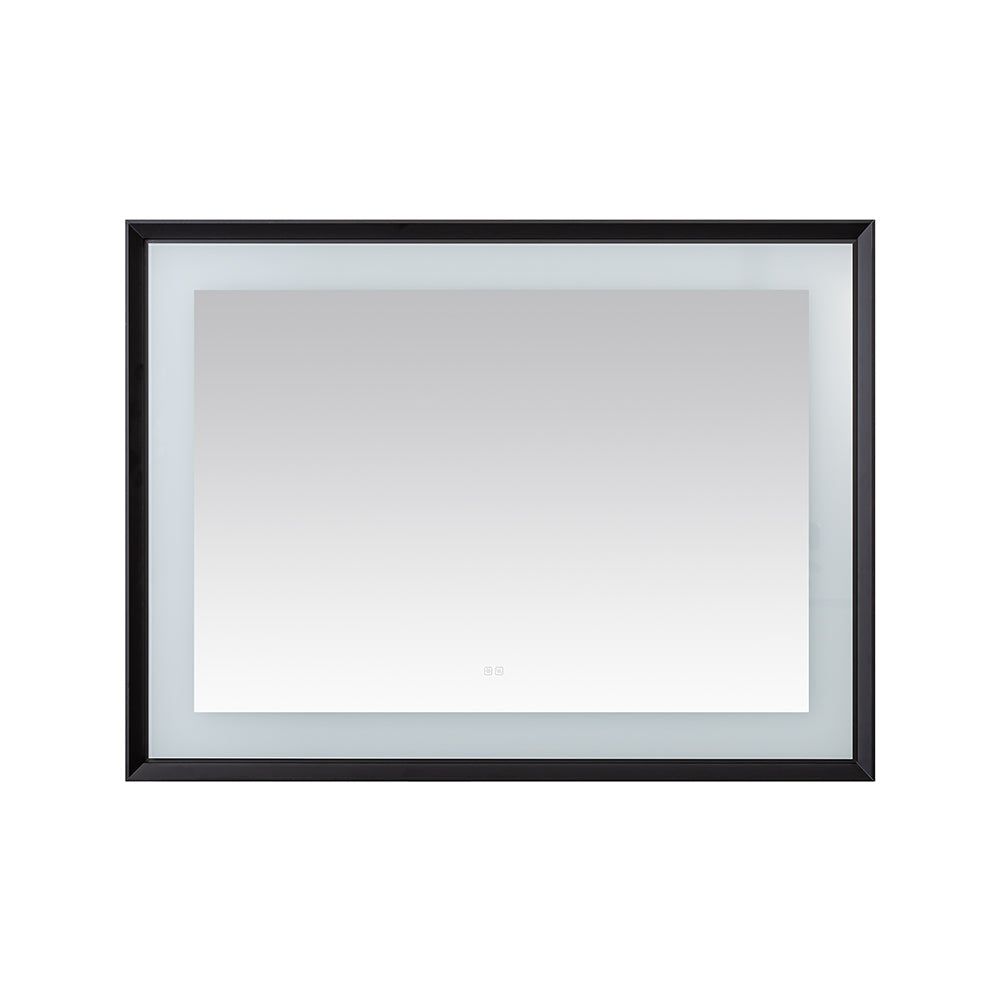 Madison 48" x 36" Framed LED Bathroom Mirror, Anti-Fog in Matte Black