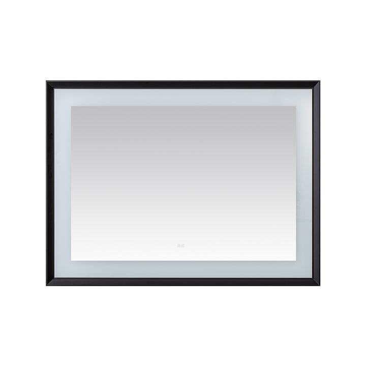 Madison 48" x 36" Framed LED Bathroom Mirror, Anti-Fog in Matte Black