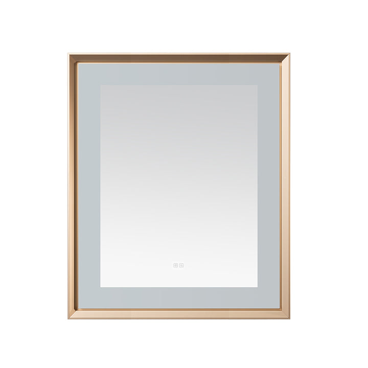 Madison 30" x 36" LED Bathroom Mirror in Brushed Gold, Anti-Fog