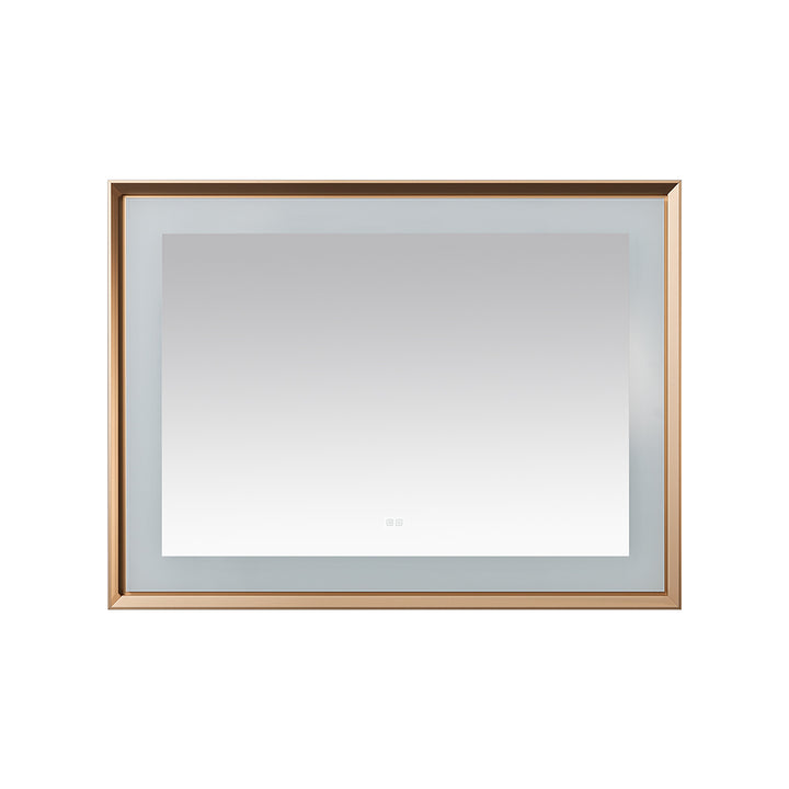 Madison 48" x 36" Framed LED Bathroom Mirror, Anti-Fog in Brushed Gold