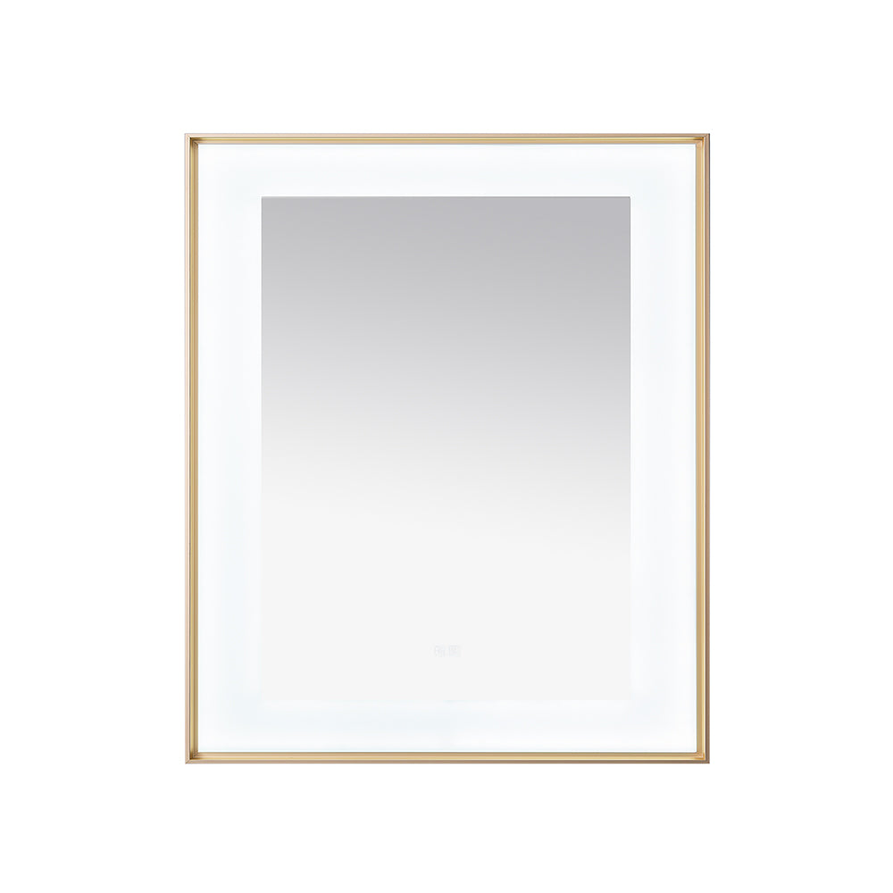 Lexington 30" x 36" LED Bathroom Mirror in Brushed Gold, Anti-Fog