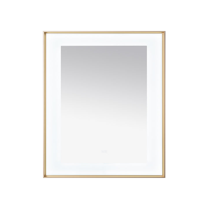 Lexington 30" x 36" LED Bathroom Mirror in Brushed Gold, Anti-Fog