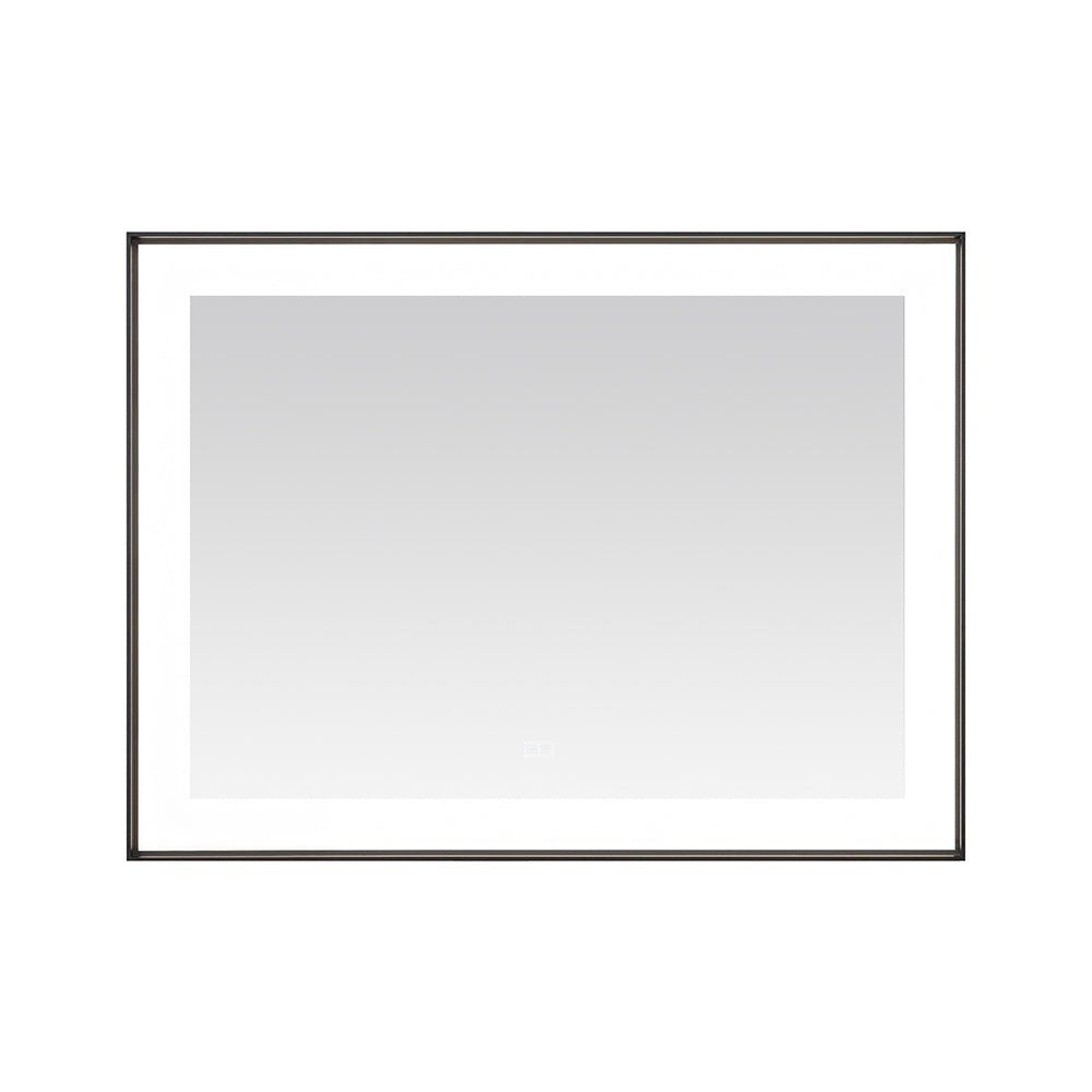 Lexington 48" x 36" LED Bathroom Mirror in Matte Black, Anti-Fog