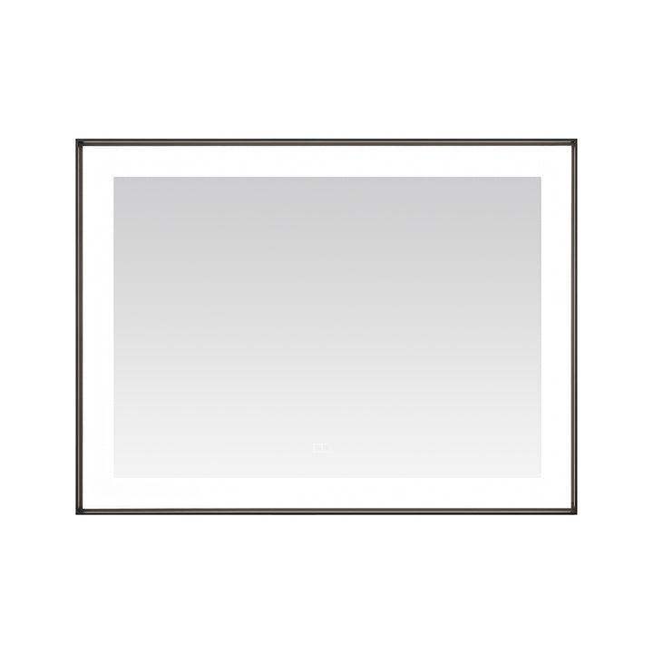 Lexington 48" x 36" LED Bathroom Mirror in Matte Black, Anti-Fog