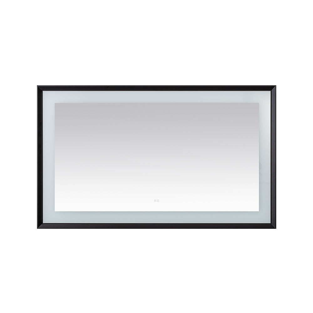 Madison 60" x 36" Framed LED Bathroom Mirror, Anti-Fog in Matte Black