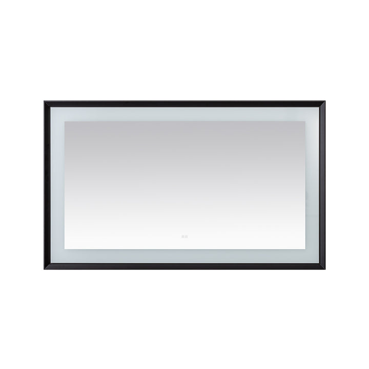 Madison 60" x 36" Framed LED Bathroom Mirror, Anti-Fog in Matte Black