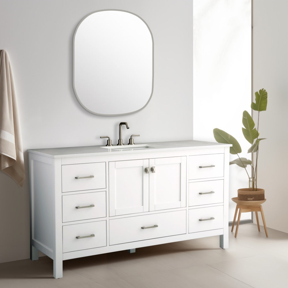 Vanea Freestanding Bathroom Vanity with White Quartz Top
