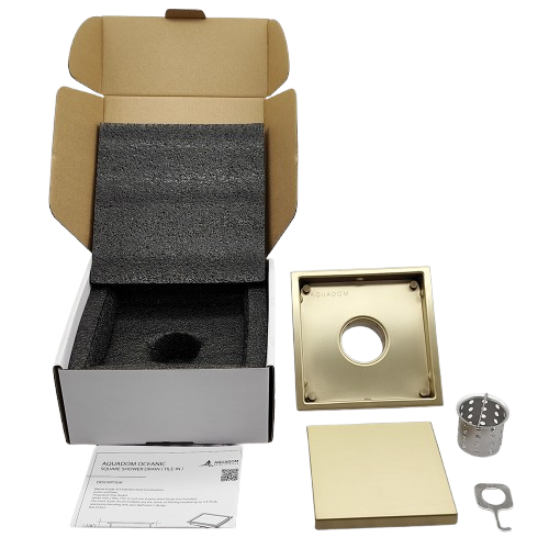 Oceanic 6" x 6" Square Tile-In Shower Drain in 316 Stainless Steel