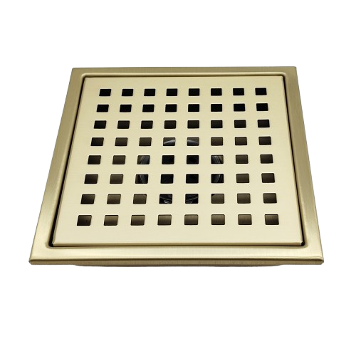 Oceanic Square Grid-Cover Shower Drain in 316 Stainless Steel