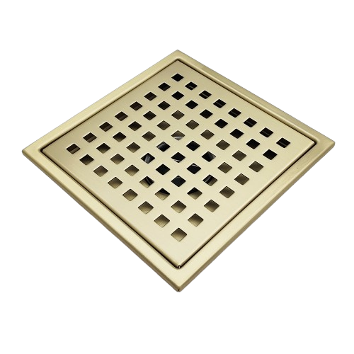 Oceanic Square Grid-Cover Shower Drain in 316 Stainless Steel