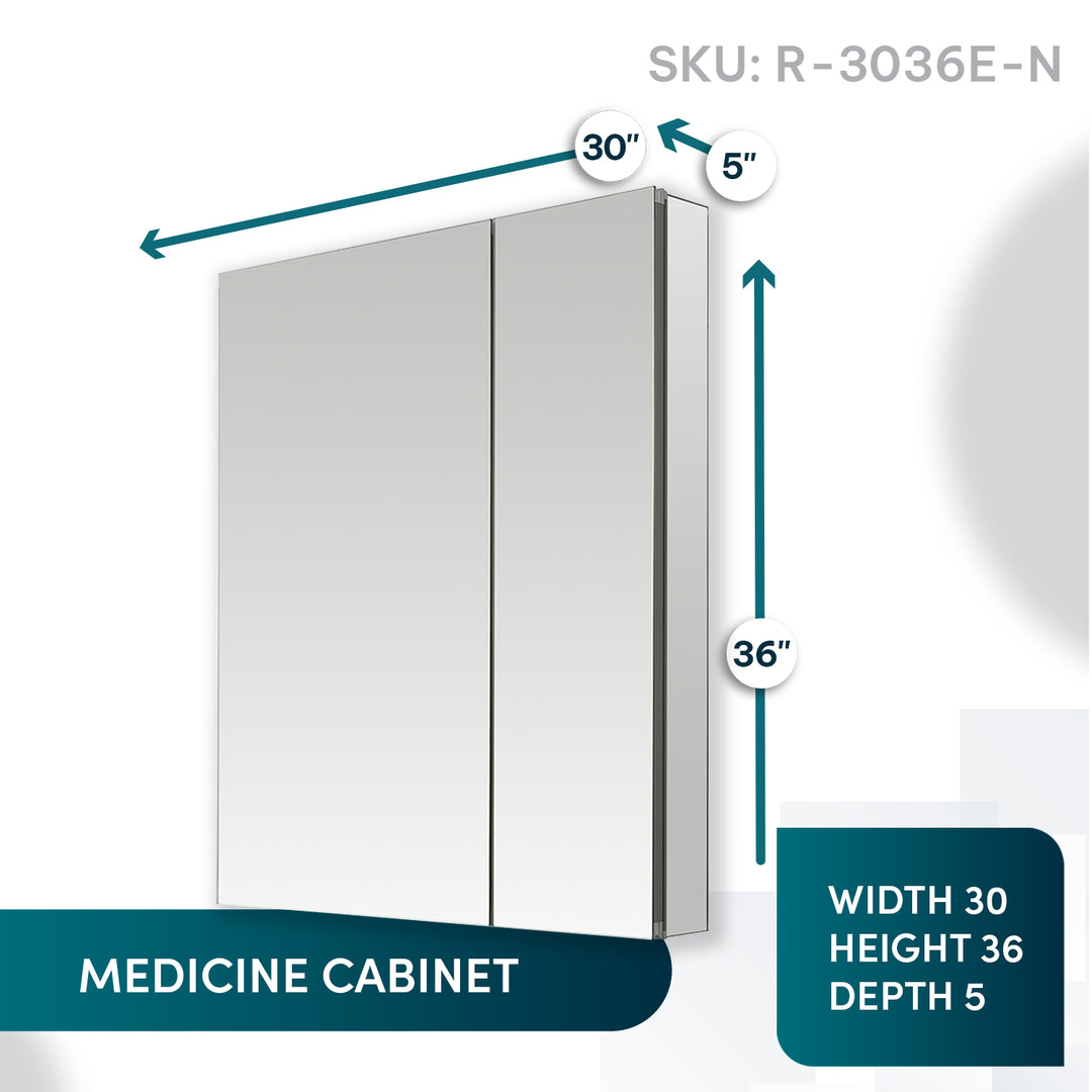 Royale 30" x 36" Double Door Medicine Cabinet