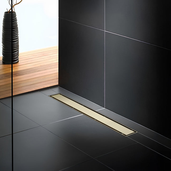 Oceanic Linear Tile-In Shower Drain in 316 Stainless Steel | ANVE Kitchen &amp; Bath