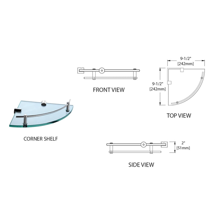 500 Series Corner Shelf in Chrome
