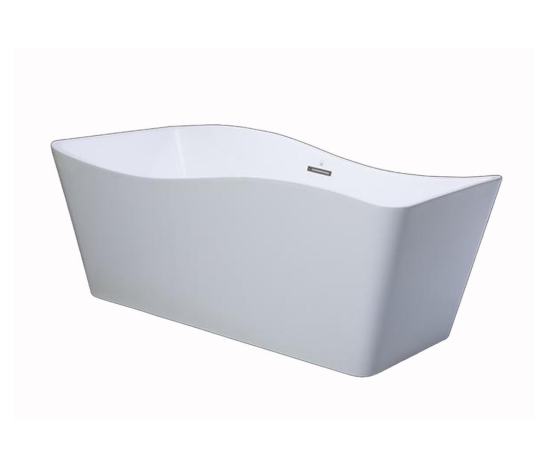 67" Acrylic Freestanding Bathtub in Gloss White, Acrylic Bt 15 | ANVE Kitchen & Bath