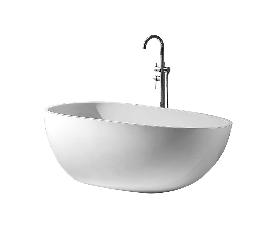 67" Acrylic Freestanding Bathtub in Gloss White, Acrylic Sp 1893 | ANVE Kitchen & Bath