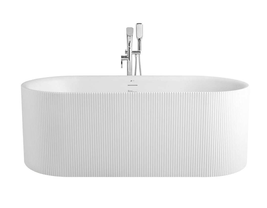 60" Acrylic Freestanding Bathtub in Matte White, Acrylic Sp 1869 | ANVE Kitchen & Bath