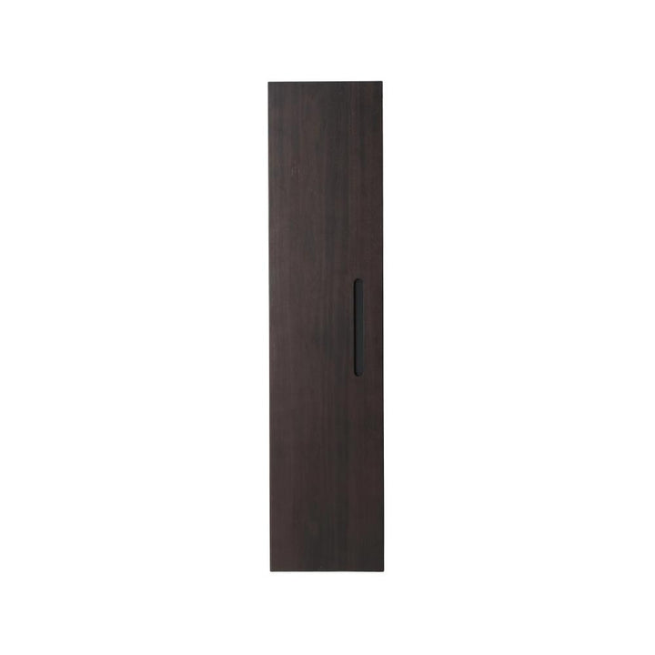 A tall, rectangular, dark brown Cartisan Design Side Cabinet with a vertical recessed handle on the right, displayed against a plain white background.