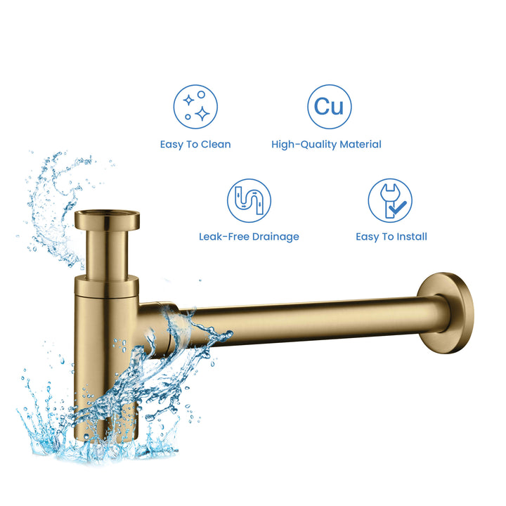 Decorative Round Bottle Trap in Brushed Gold
