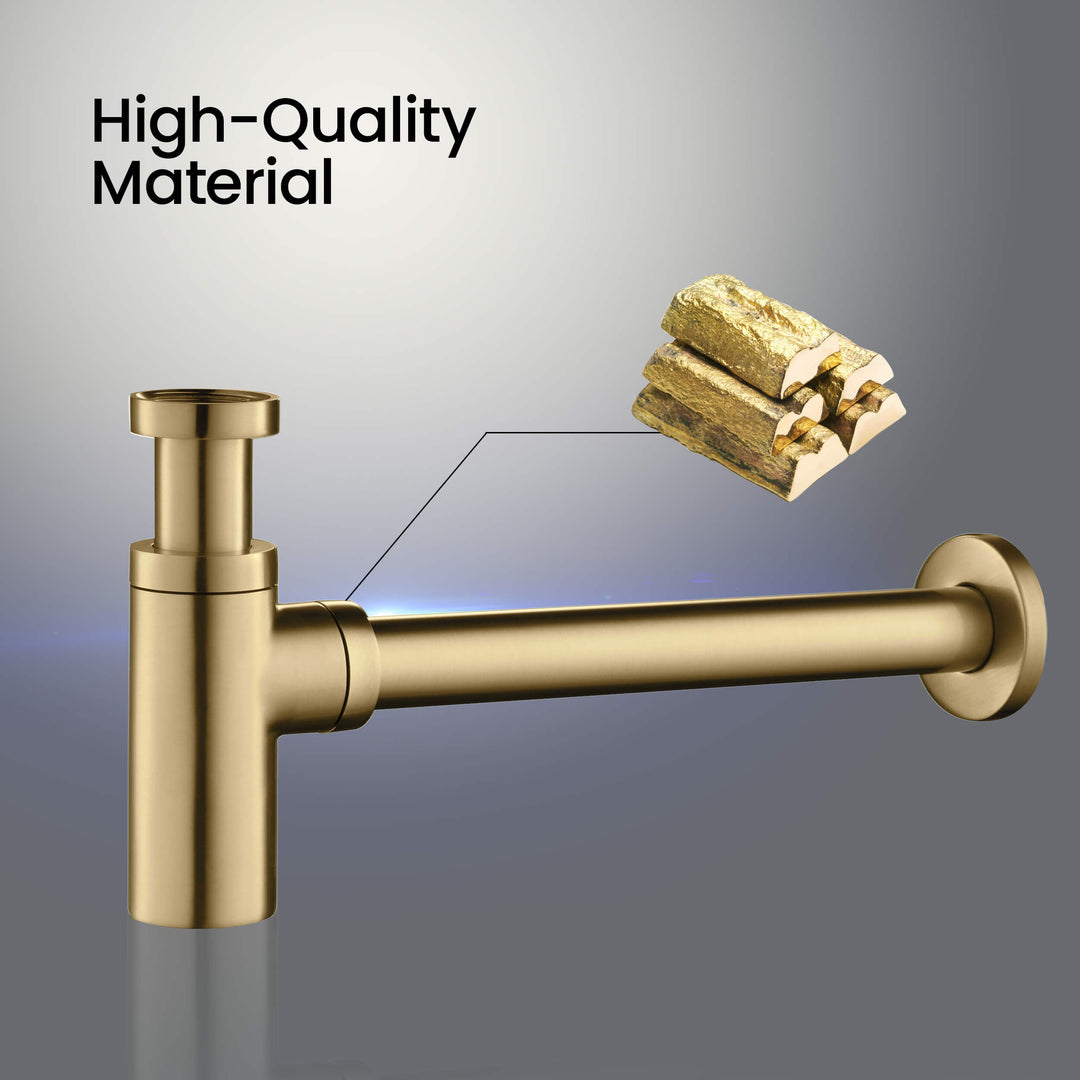 Decorative Round Bottle Trap in Brushed Gold