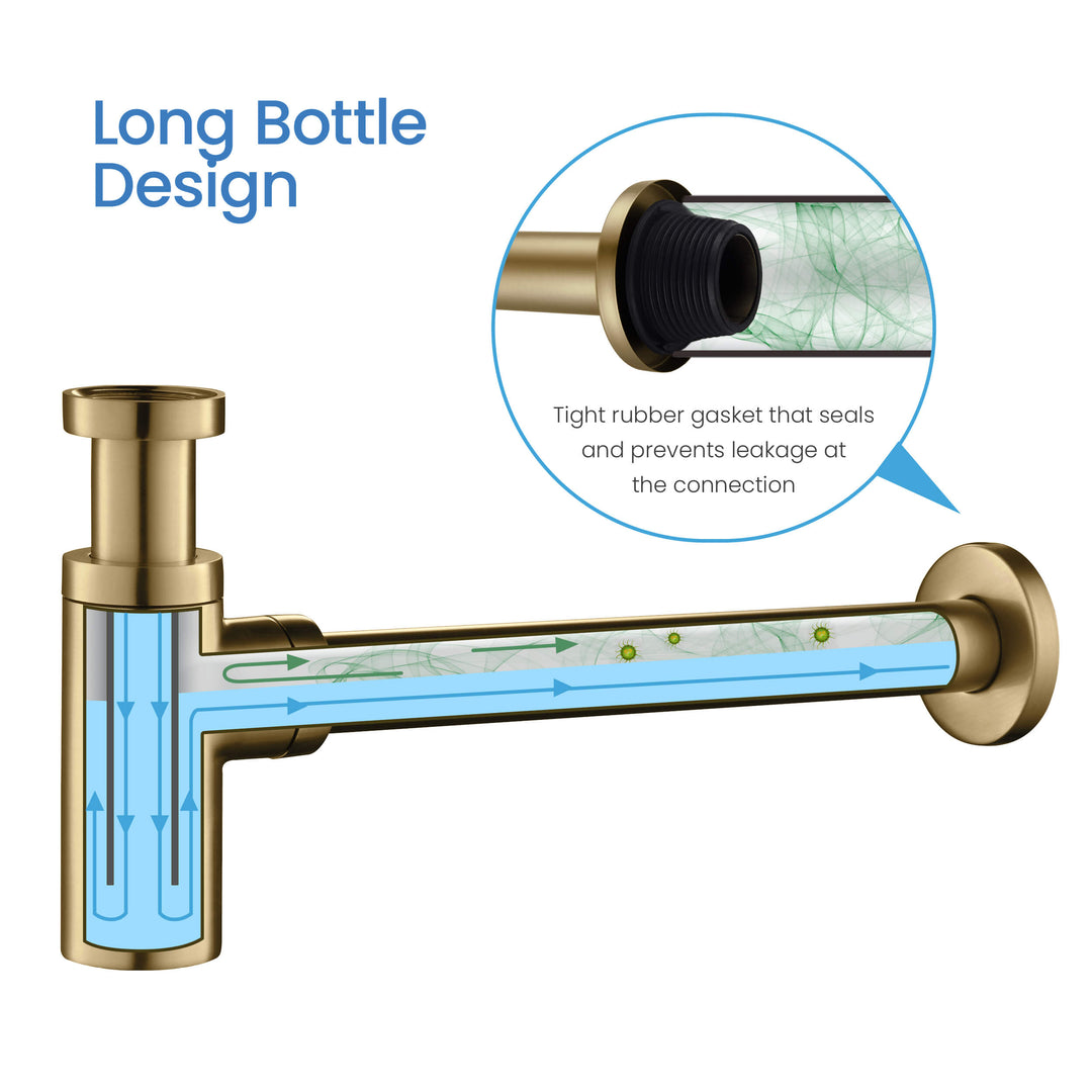 Decorative Round Bottle Trap in Brushed Gold