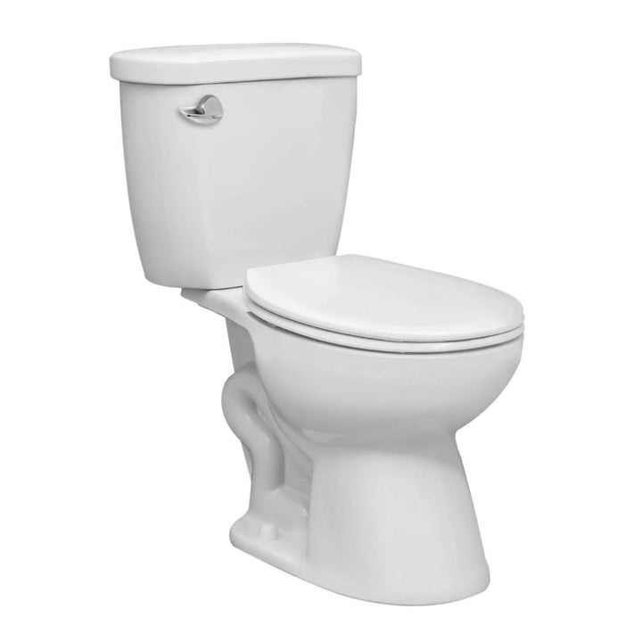 Pureflow Two-Piece Elongated Toilet in White | ANVE Kitchen &amp; Bath