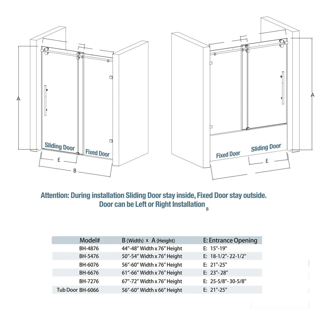 Bhavana Frameless Sliding Shower Door