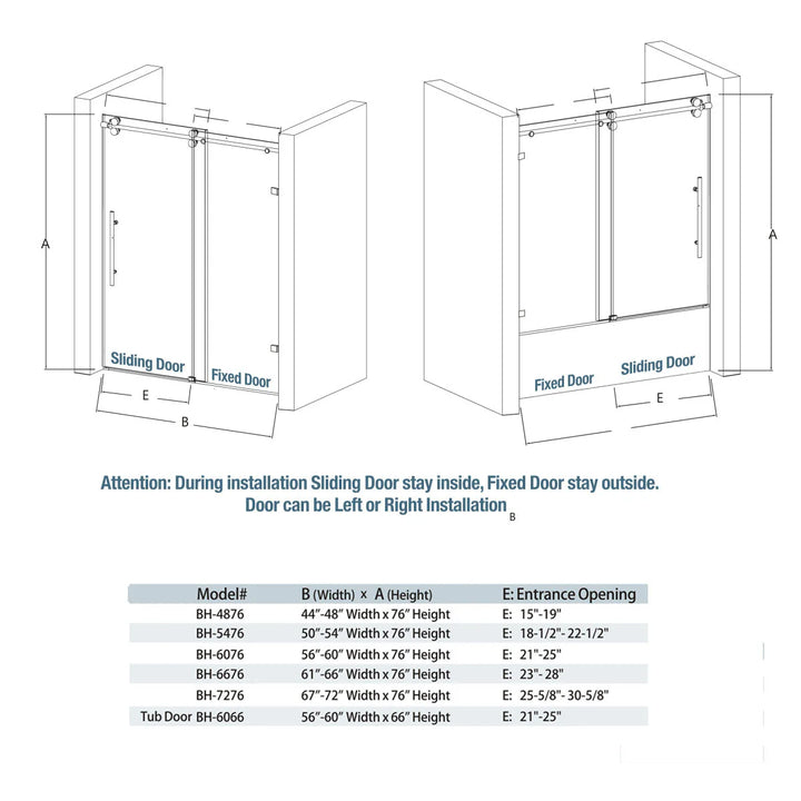 Bhavana Frameless Sliding Shower Door