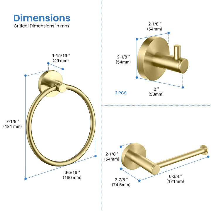 Halo 4-Piece Bathroom Hardware Set in 1