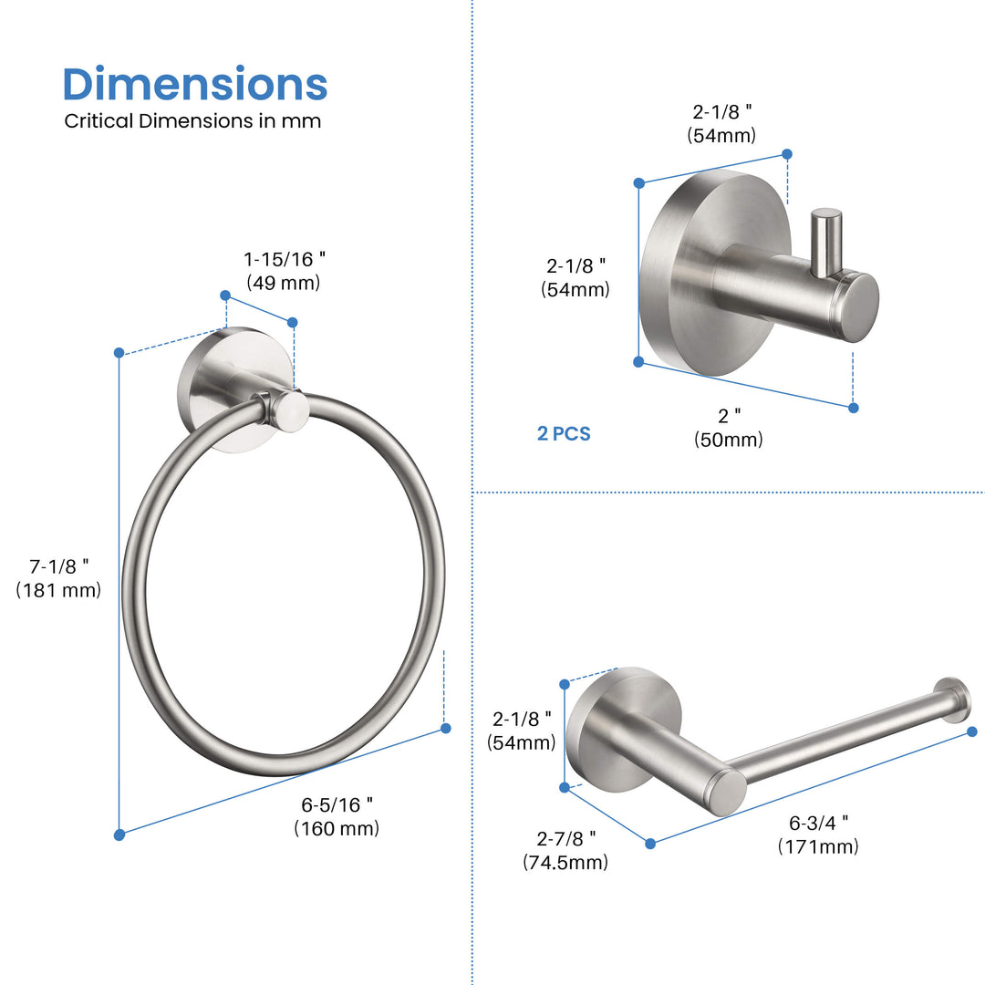 Halo 4-Piece Bathroom Hardware Set in 1
