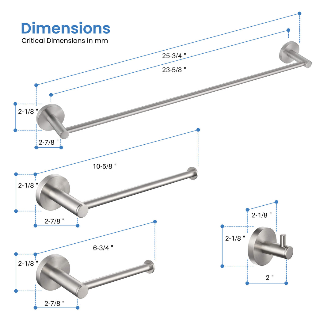 Halo 4-Piece Bathroom Hardware Set