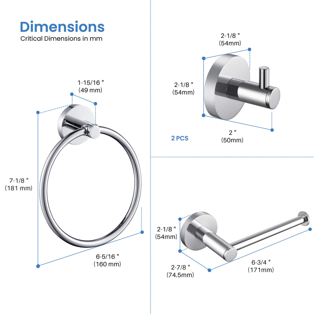 Halo 4-Piece Bathroom Hardware Set in 1