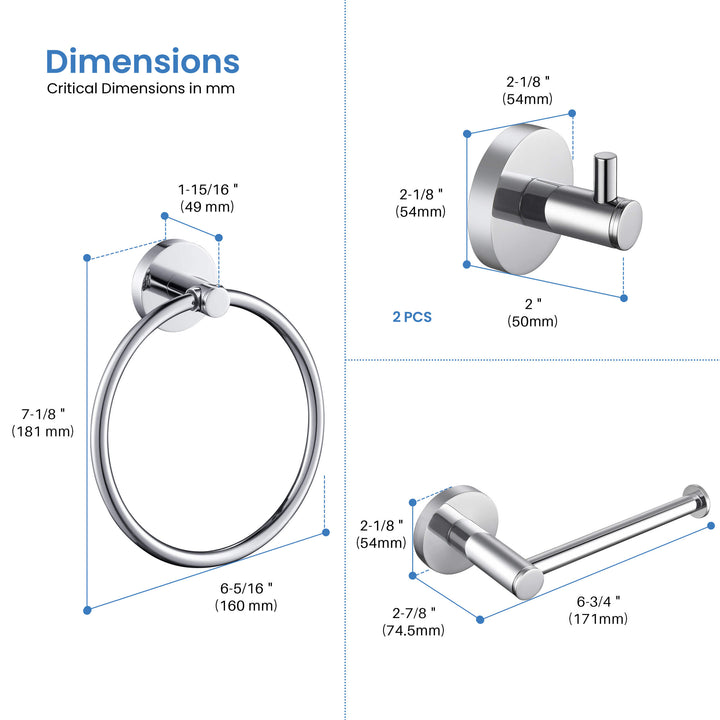 Halo 4-Piece Bathroom Hardware Set in 1