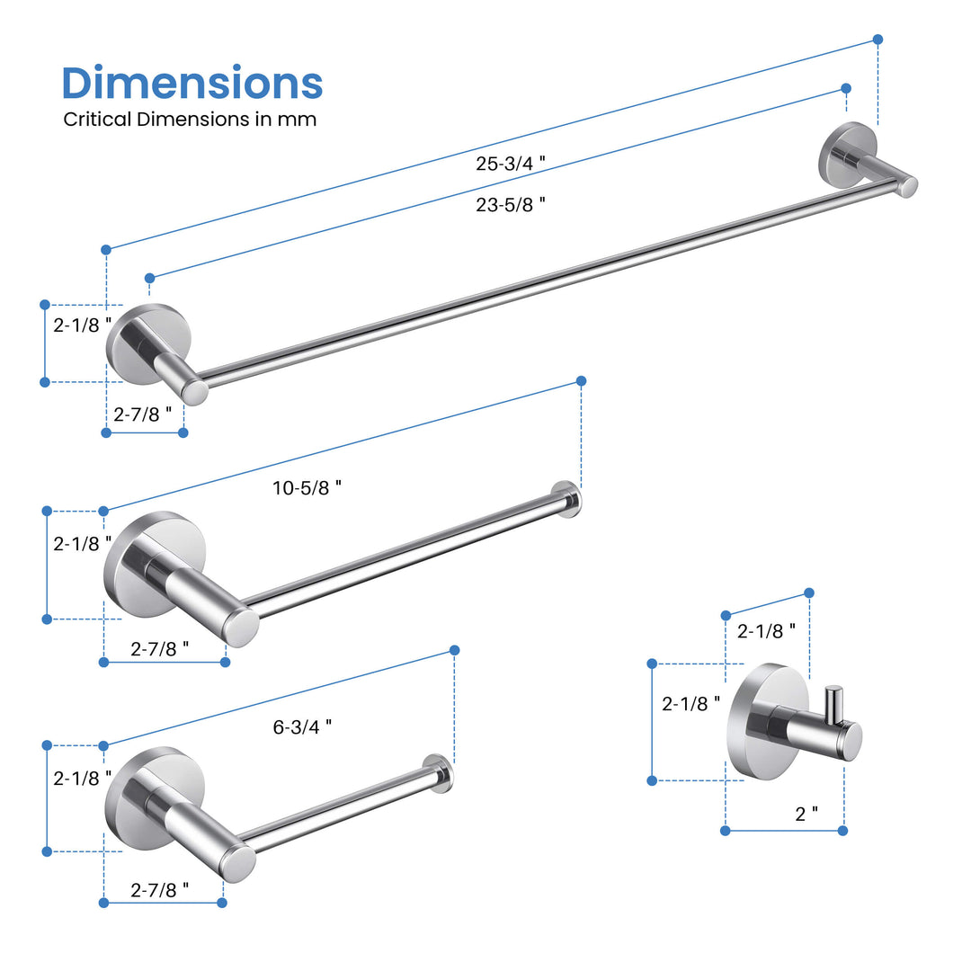 Halo 4-Piece Bathroom Hardware Set