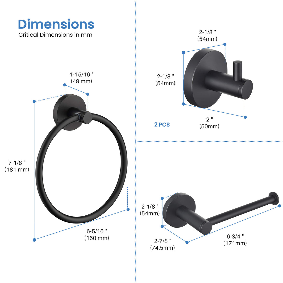 Halo 4-Piece Bathroom Hardware Set in 1