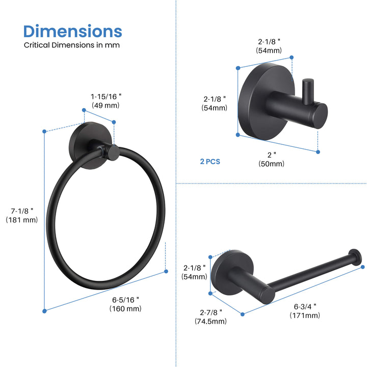 Halo 4-Piece Bathroom Hardware Set in 1