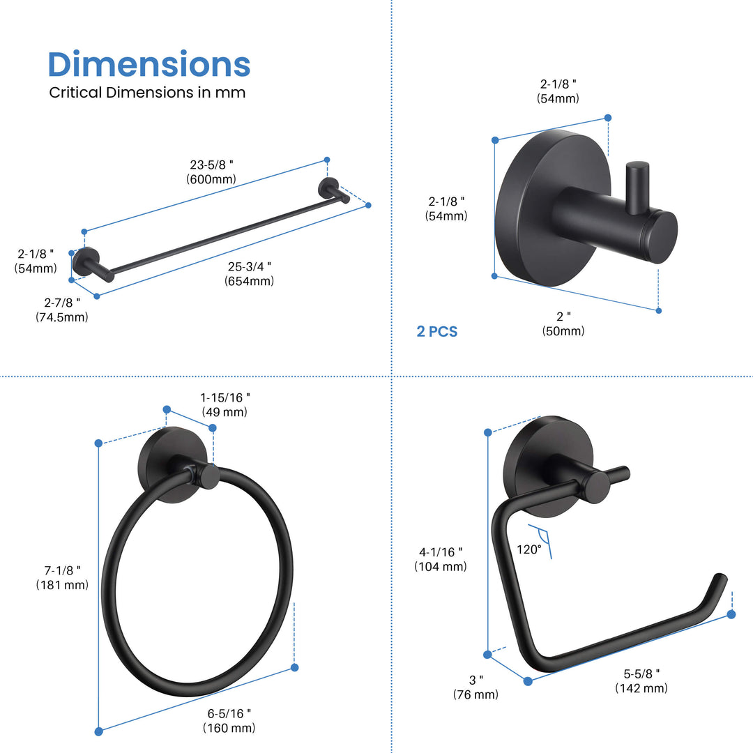 Halo 5-Piece Bathroom Hardware Set in 2