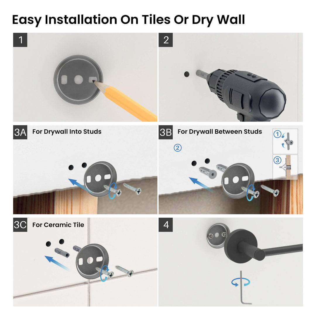 Halo 5-Piece Bathroom Hardware Set in 3