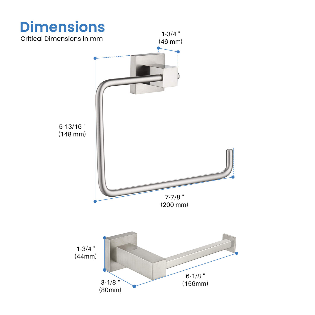 Quadra 2-Piece Bathroom Hardware Set